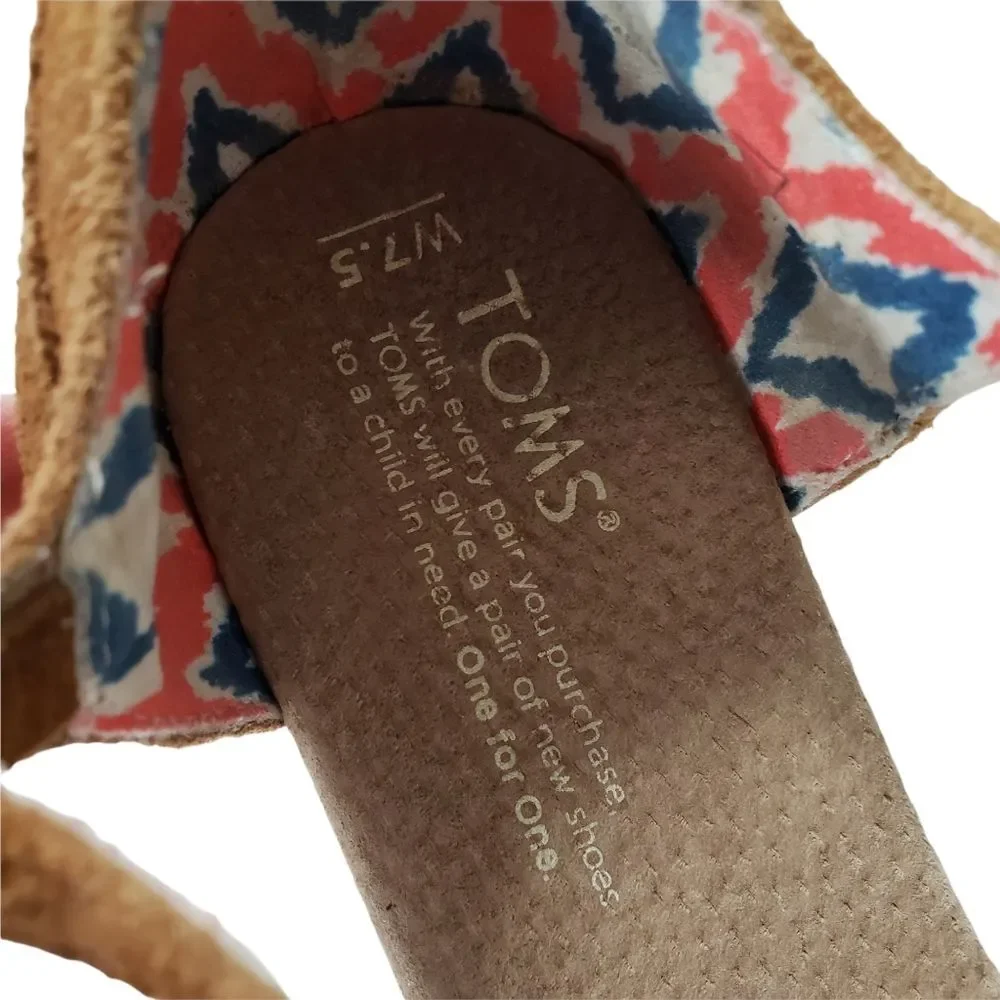 1 Day SALE Tom's Suede platform wedge tassel ankle strap - Picture 11 of 11